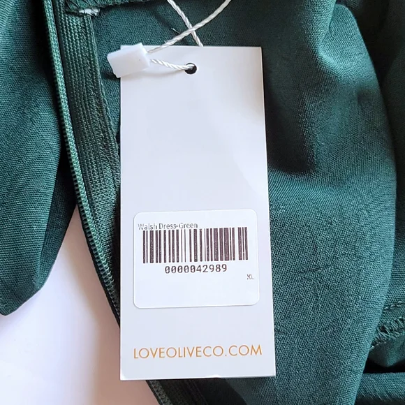 LOVE OLIVE CO 'Walsh' Dress Green Boho Lagenlook Tiered Long Sleeve Maxi NWT - Picture 3 of 7